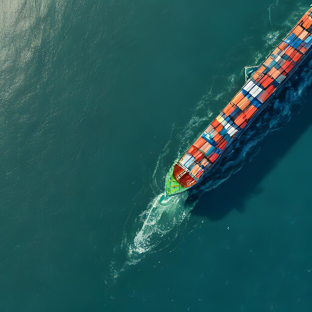 ein Frachtschiff fährt durch das Wasser