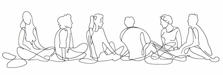 Foto ein friedliches meditations-retreat eine zusammenkunft von aufmerksamen personen