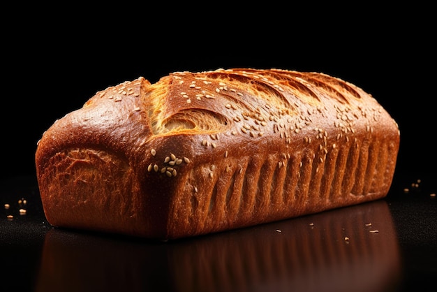 ein frisch gebackenes Brot auf einem Holztisch