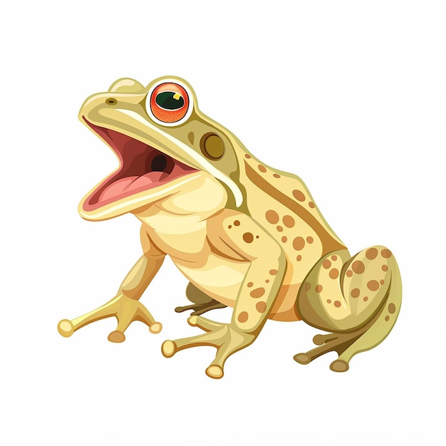 ein Frosch mit einem großen orangefarbenen Auge und einem roten Auge