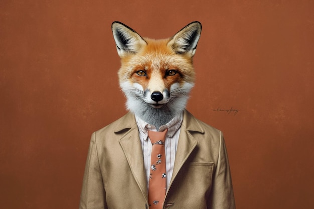 Ein Fuchs in einer Jacke mit dem Wort Mars darauf
