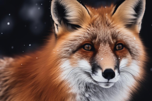 Ein Fuchs mit Schneehintergrund