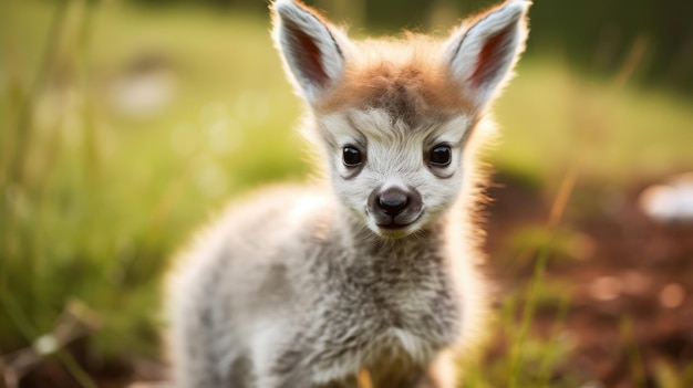 Ein Fuchsjunges im Gras