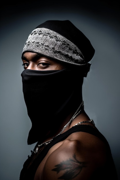 Foto ein gangster mit bandana