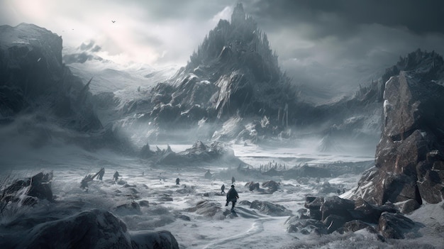 Ein gefrorener Berg ist mit Schnee bedeckt und das Bild stammt aus dem letzten Spiel des Jahres.