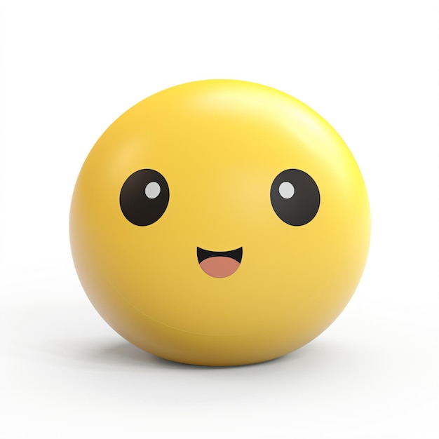 ein gelber Ball mit einem Smiley darauf