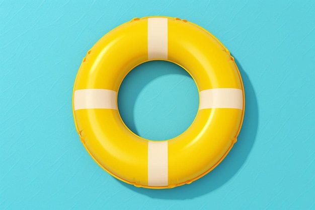 ein gelber Rettungsschirm auf einer blauen Oberfläche