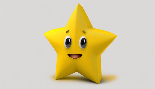 Ein gelber Stern mit einem lächelnden Gesicht.