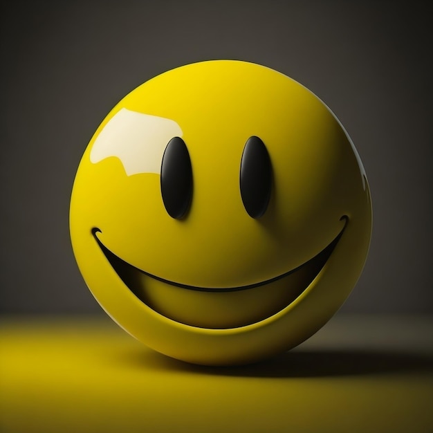 Foto ein gelber süßer smiley-emoji