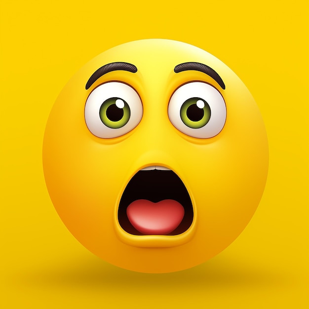 ein gelbes schockierendes Emoji