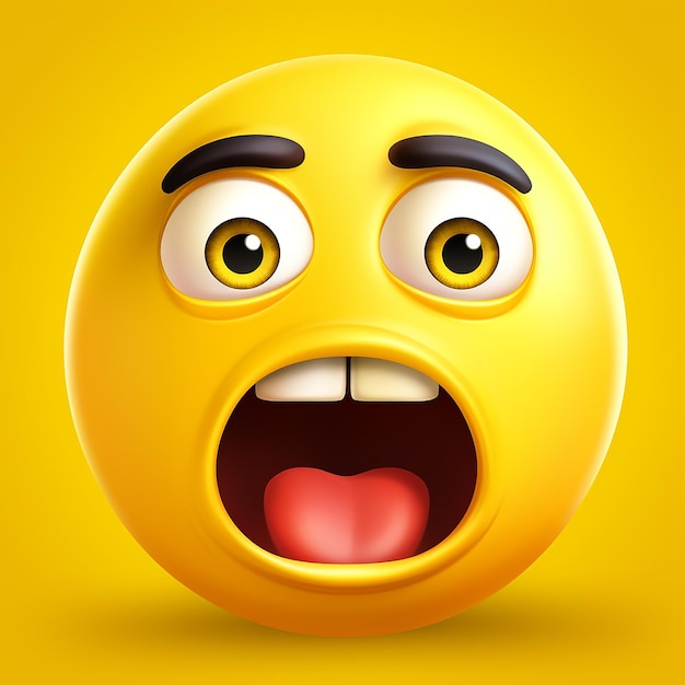 ein gelbes schockierendes Emoji