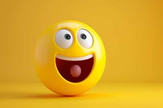 Ein gelbes Smiley mit großen Augen und einem großen Lächeln