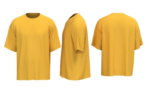 ein gelbes T-Shirt mit einem schwarzen Muster auf der Vorderseite