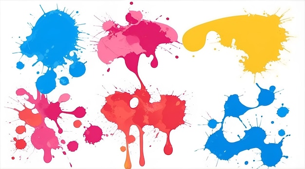 ein Gemälde aus bunten Blasen und den Wortfarben auf weißem Hintergrund