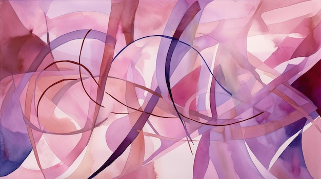 Ein Gemälde aus lila und rosa Wirbeln mit dem Wort Liebe darauf.