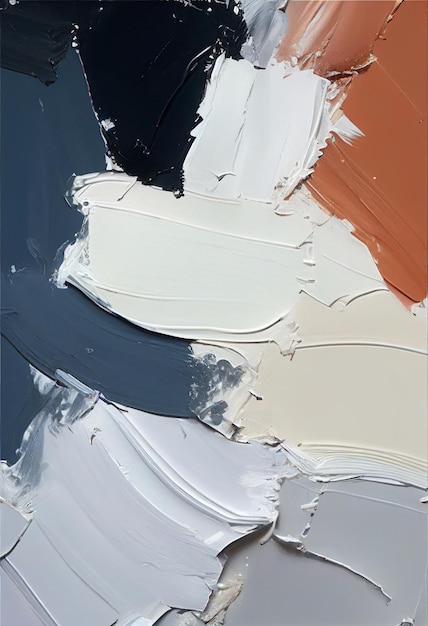 Ein Gemälde einer blauen und grauen Palette mit einem weißen Pinsel.