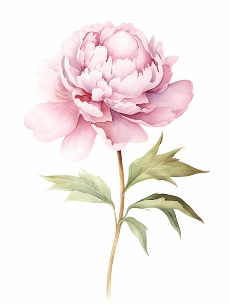 Ein Gemälde einer Blume mit dem Wort Pfingstrose darauf