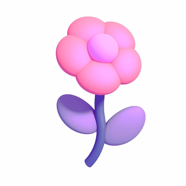 ein Gemälde einer Blume mit lila und rosa Blütenblättern