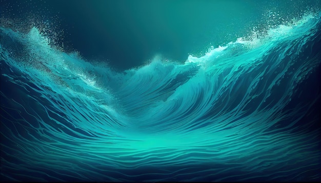Ein Gemälde einer großen Welle in der generativen KI des Ozeans