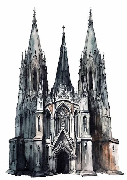 Ein Gemälde einer Kirche aus dem Jahr 2000.