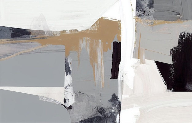Ein Gemälde einer Landschaft mit einem weißen und grauen Hintergrund.