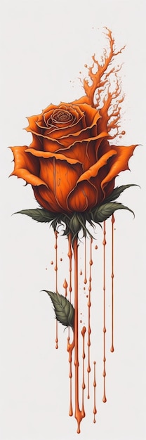 Ein Gemälde einer roten Rose mit der Aufschrift „der Name“ darauf.