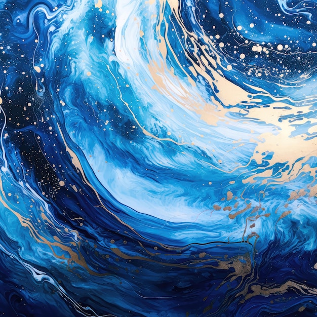 ein Gemälde einer Welle, auf die die Gischt des Ozeans gemalt ist