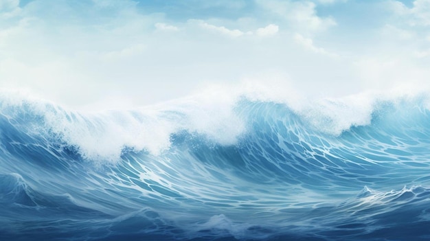 ein Gemälde einer Welle, die der Ozean genannt wird.