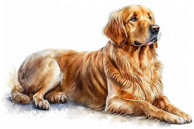 Ein Gemälde eines Golden Retriever-Hundes