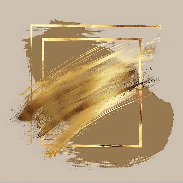 Foto ein gemälde eines goldenen und braunen abstrakten gemäldes mit braunem hintergrund