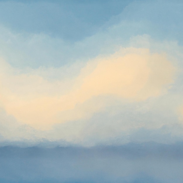 Ein Gemälde eines Himmels mit Wolken und einem blauen Himmel.