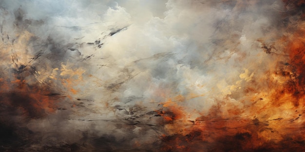 Ein Gemälde eines Himmels voller Wolken, generatives KI-Bild