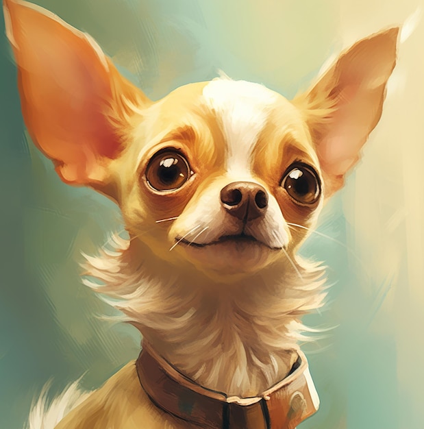 Ein Gemälde eines Hundes mit Halsband