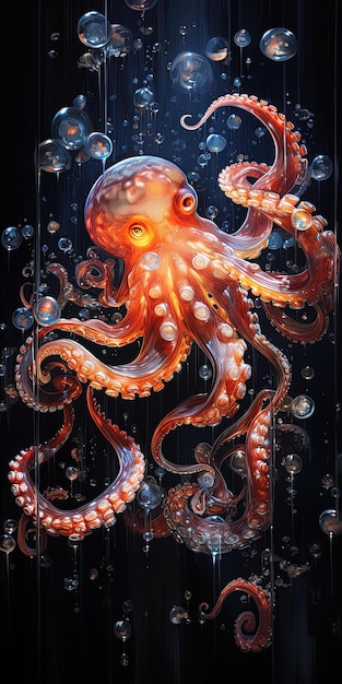 ein Gemälde eines Oktopus von Person