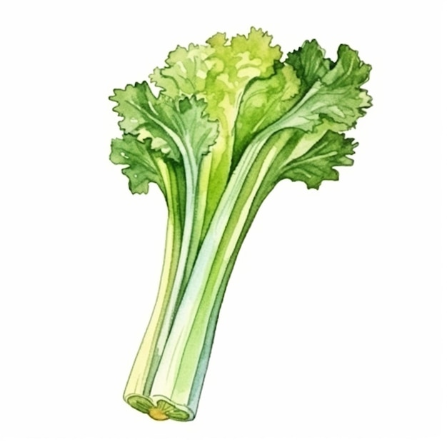 ein Gemälde eines Salatstücks mit Blättern darauf generative KI