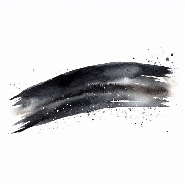 ein Gemälde eines schwarzen Pinselstrichs auf einem weißen Hintergrund
