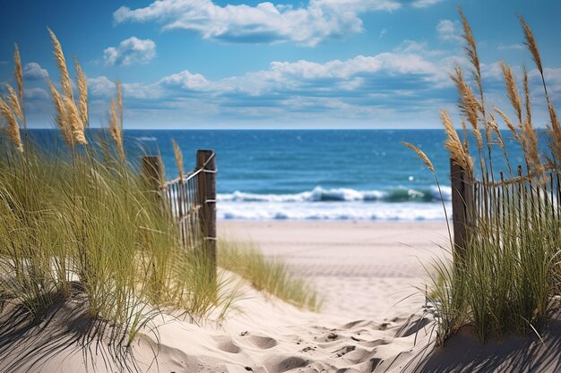 Ein Gemälde eines Strandes mit einer Strandszene und einem Strand mit einer Strandzene im Hintergrund