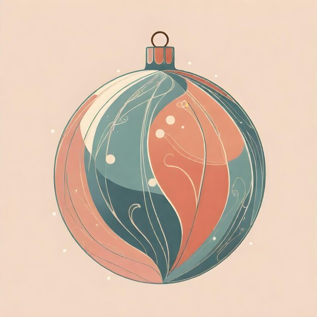 Foto ein gemälde eines weihnachtsballs mit einem design darauf