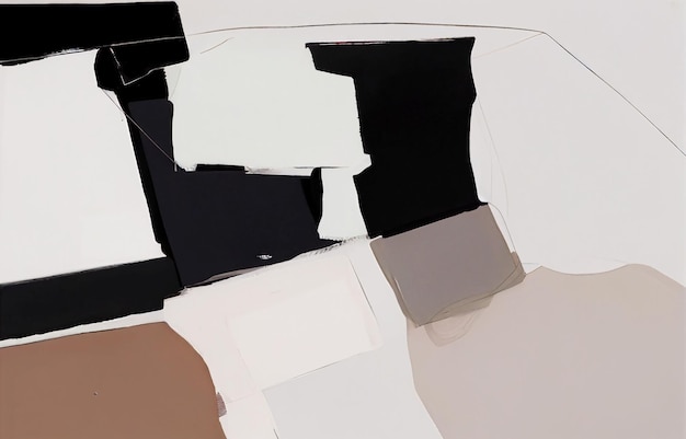 Ein Gemälde mit weißem Hintergrund und schwarzen und weißen Farben.