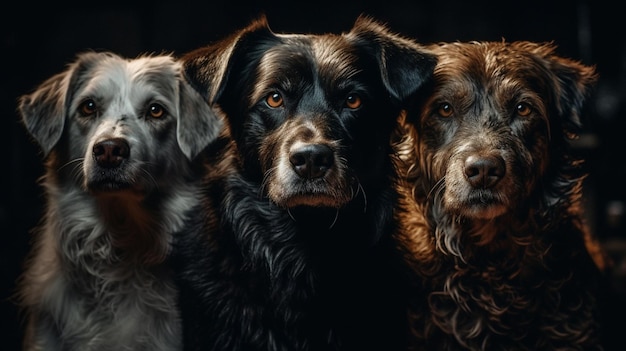 Ein Gemälde von Hunden in einer Reihe