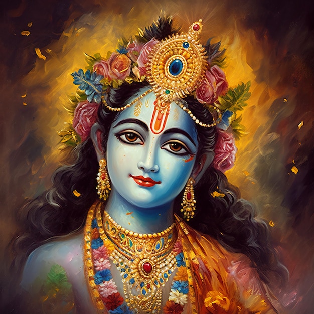 Ein Gemälde von Lord Shree Krishna