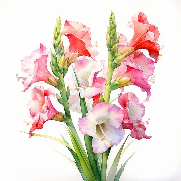 Foto ein gemälde von snapdragon blumen aquarell