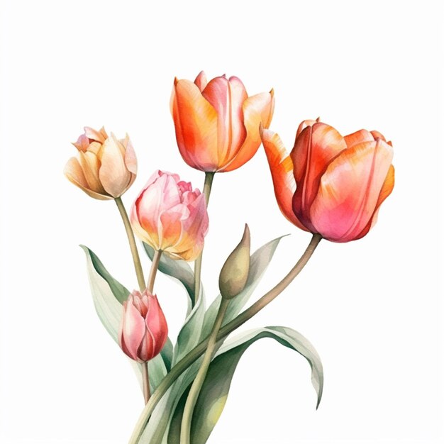 Ein Gemälde von Tulpen mit dem Wort Tulpen darauf.