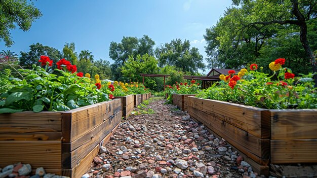 Ein gemeinschaftlicher Garten, der Tapeten praktiziert