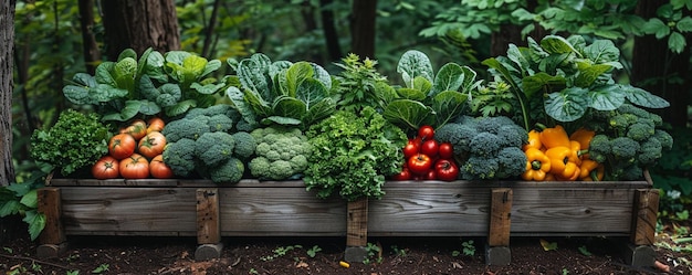 Foto ein gemeinschaftlicher garten mit blühendem gemüse tapeten