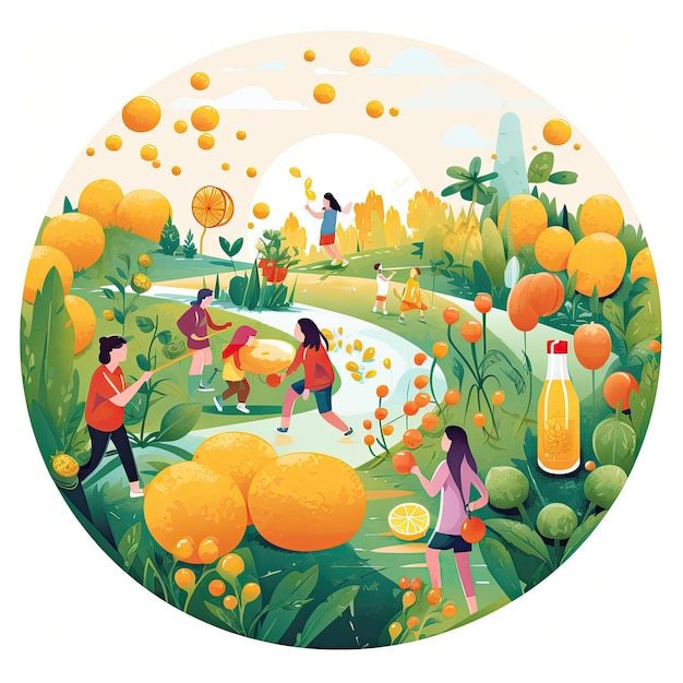 Ein Gemeinschaftsgarten für Kinder und Erwachsene, der Vitamin-Crich-Früchte anbaut
