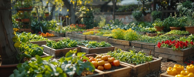 Ein Gemeinschaftsgarten, in dem die Bewohner frische Pflanzen anbauen