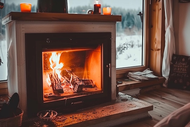 Ein gemütlicher Kamin mit stilvollen Geschenken