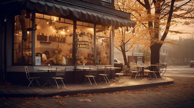 Ein gemütliches Café im Herbst