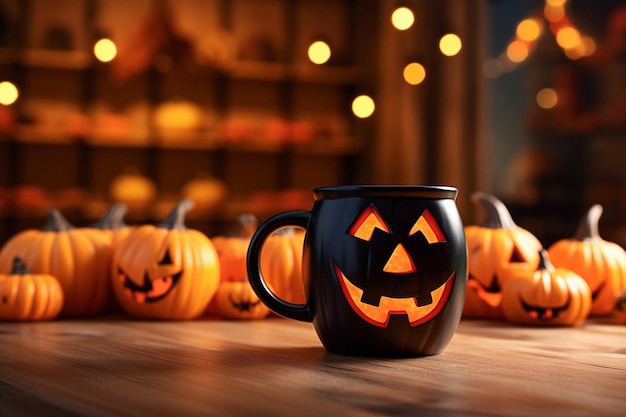 Ein generativer Halloween-Becher und Dekorationen